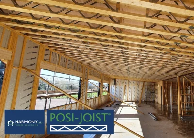 Posi-joist structure on a building site