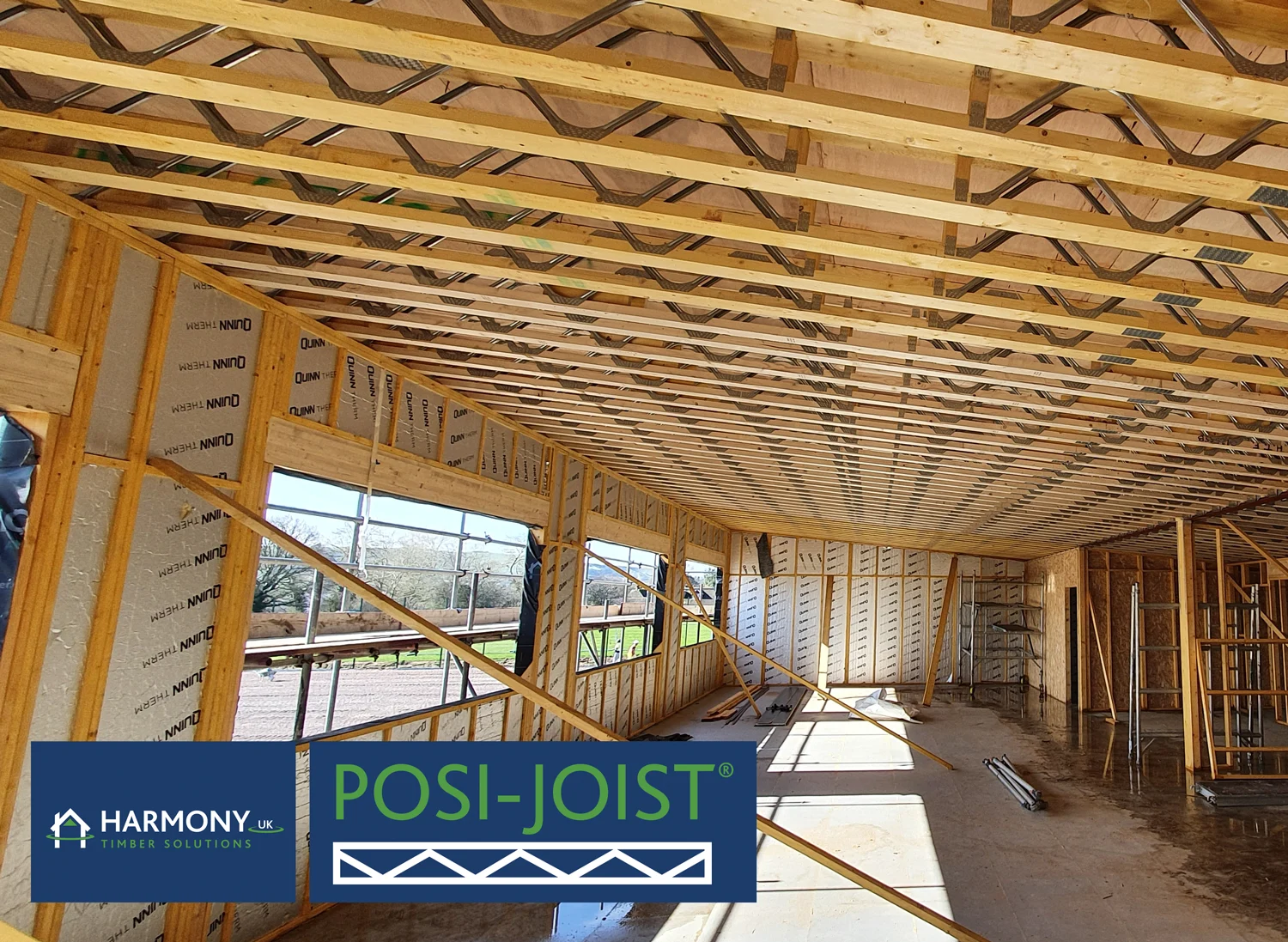 Posi-joist structure on a building site