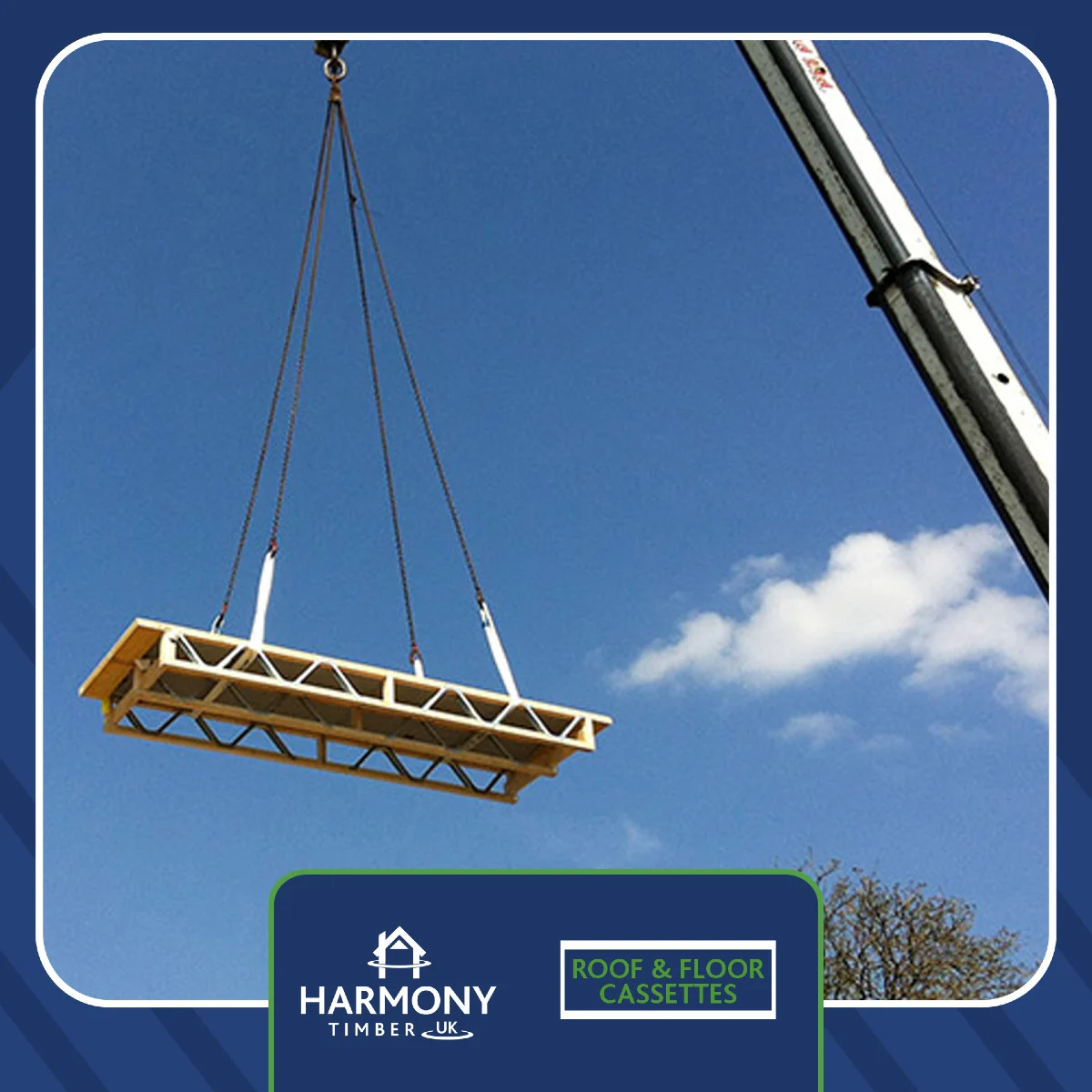 Roof floor & cassette being lifted by a crane