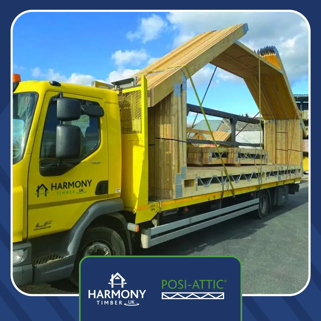 Posi attics on back of flat bed lorry