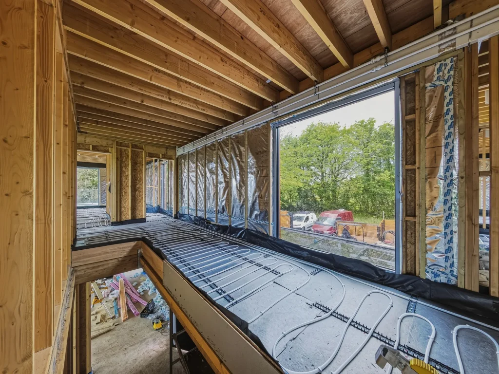 Room under construction with Posi-Joists forming the roof