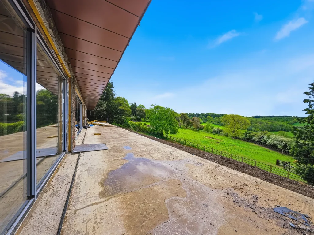 Patio with view of countryside