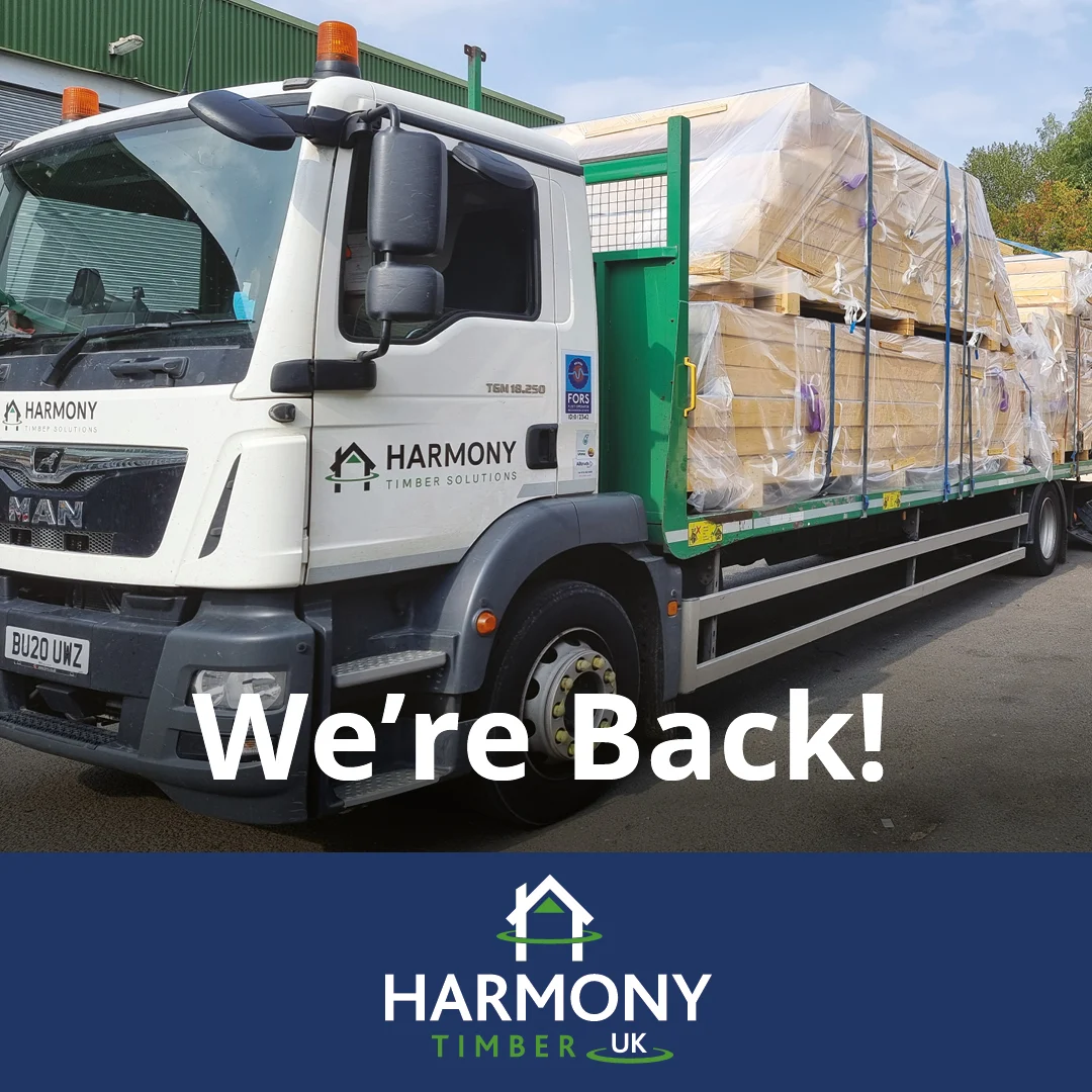 A full load of timber solutions on a Harmony lorry.