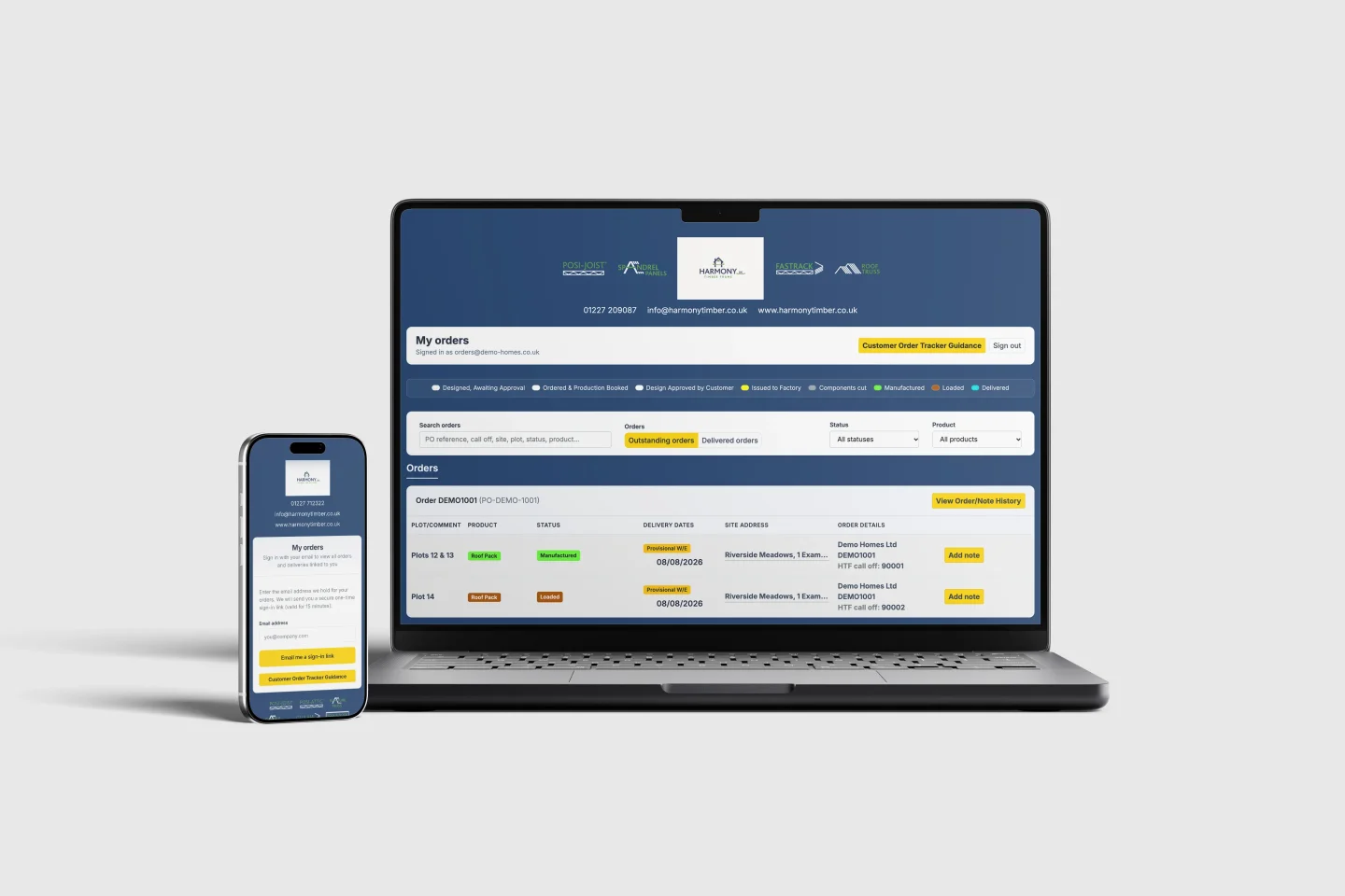 Harmony mockup